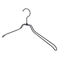 ストア・エキスプレス 【50本】平型スチール製ハンガー ブラック 平型肩厚 幅42cm 7270-18011 1セット(50本)（直送品）