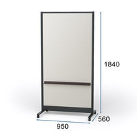 【組立設置込】プラス パーティションホワイトボード グレイッシュ ブラックフレーム ブラウントレイ 1台（直送品）