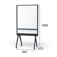 【組立設置込】プラス パーティションホワイトボード アルク ブラックフレーム ネイビートレイ 1台（直送品）