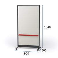 【組立設置込】プラス パーティションホワイトボード グレイッシュ ブラックフレーム オレンジトレイ 1台（直送品）