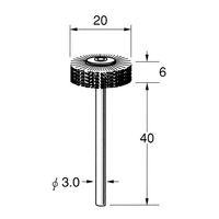日本精密機械工作 軸付ホイール型ブラシ 真鍮線 3本 B1520 1箱（直送品）