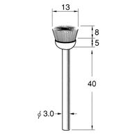 日本精密機械工作 軸付カップ型ブラシ 白羊毛(山羊) 5本 B3213 1箱（直送品）