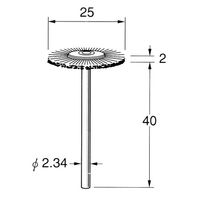 日本精密機械工作 軸付ホイール型ブラシ 真鍮線 5本 B1220 1箱（直送品）