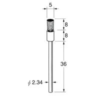 日本精密機械工作 軸付エンド型ブラシ 白羊毛(山羊) 5本 B4113 1箱（直送品）