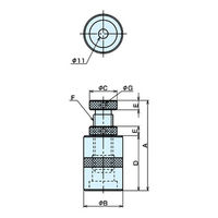 ナベヤ クランプサポートスクリュージャッキ CS100 1個（直送品）