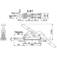 大阪角田興業(株) 横押し型トグルクランプ NO.80 1個（直送品）