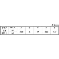 SUNCO 抗菌ノブ(Gー1)ナット 白 M6 (170本入) N0-00-031K-0060-0000-00 1箱(170本)（直送品）