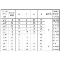 SUNCO 溝付きナット(低形(1種 細目 M27ホソメ1.5 (25本入) N0-00-0C15-0270-0000-00 1箱(25本)（直送品）