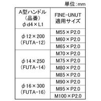 SUNCO ファインUナット用 A型ハンドル 14X250 (1本入り) N0-00-0225-0140-0000-00-1P（直送品）