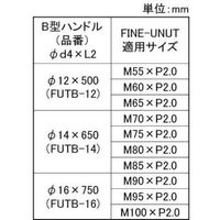 SUNCO ファインUナット用 B型ハンドル 12X500 (1本入り) N0-00-0226-0120-0000-00-1P（直送品）