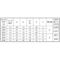 SUNCO 溝付きナット(低形(2種 細目 M42ホソメ1.5 (1本入り) N0-00-0C36-0420-0000-00-1P（直送品）