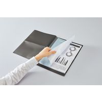 コクヨ 2つ折りクリヤーブック＜BIZRACK＞(固定式 サイドスローR) ブラウンブラック ラ-BRFL10ND 1セット(4冊)