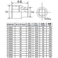 ソケット 3/4インチ(46mm) S6460 1個 スエカゲツール（直送品）