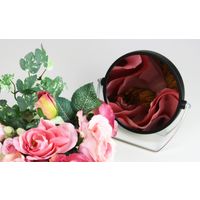 ヤマムラ 10倍拡大鏡付き 両面スタンドミラー ブラック YL-1500BK 1セット(6個入)（直送品）