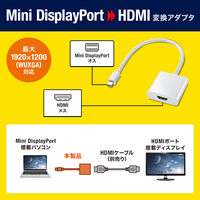 サンワサプライ Mini DisplayPort-HDMI変換アダプタ AD-MDPHD04 1個
