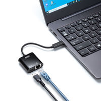 サンワサプライ USB3.2 TypeC-LAN変換アダプタ(PD対応・ブラック) USB-CVLAN7BK 1個