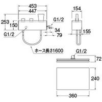 SANEI サーモシャワー混合栓(オーバーシャワーヘッド付) SK9891-1S-MDP-13 1個（直送品）