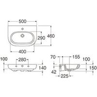 SANEI 洗面器のみ※他パーツ別売り SR327244-W 1個（直送品）