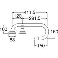SANEI カウンター手すり W584 1個（直送品）