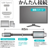 多摩電子工業 Type-C/HDMI変換ケーブル 5.0m TSK88H50K 1本