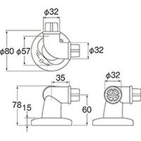 SANEI ブラケットコーナー W5910-51-32 1個（直送品）