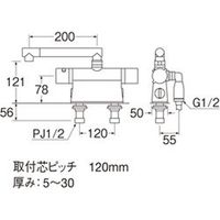 SANEI サーモデッキシャワー混合栓 SK78501DT2-13 1個（直送品）