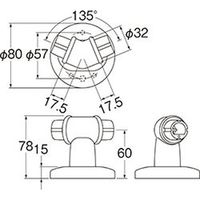 SANEI ブラケットコーナー１３５度 W5910-52-32 1個（直送品）