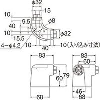 SANEI ブラケットＵタイプコーナー W5910-50-32 1個（直送品）