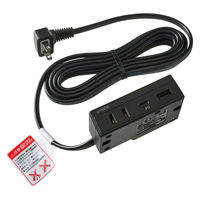 朝日電器 家具用コンセント USBタイプ 1個口/3m USB-C×1 USB-A×1 黒 FO-UC123(BK) 1個（直送品）