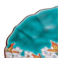 伊野正峰 日本の伝統工芸品【九谷焼】 4.5号皿 グリーン山桜に鳥 (K9-17) K9-17 1個（直送品）