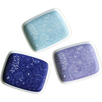 石丸陶芸 波佐見焼 Garden スクエアプレートL 1セット（3個）（直送品）