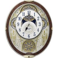 RHYTHM（リズム） リズム 電波からくり時計 掛け時計 スモールワールドノエルMS 縦457×横379mm 木目 8MN407RH23 1個（直送品）