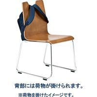 藤沢工業 TOKIO RNHシリーズ リフレッシュチェア 張地なし ループ脚 RNH-L2 ブラウン 1セット（4脚入）（取寄品）
