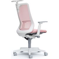 CB86WW FKA7|オカムラ フルーエント ハイバック 可動肘 ハンガー付 ナイロンキャスター 白脚 ホワイト/ペールピンク 1台（直送品）