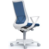 CB45WW FKB3|オカムラ フルーエント ハイバック 固定肘 ハンガー無 ナイロンキャスター 白脚 ホワイト/ミディアムブルー 1台（直送品）