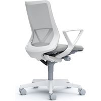 CB41WW FKA3|オカムラ フルーエント ローバック 固定肘 ハンガー無 ナイロンキャスター 白脚 ホワイト/ライトグレー 1台（直送品）