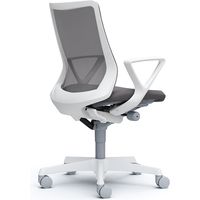 CB41WW FKA2|オカムラ フルーエント ローバック 固定肘 ハンガー無 ナイロンキャスター 白脚 ホワイト/ミディアムグレー 1台（直送品）