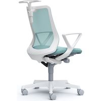 CB42WW FKA6|オカムラ フルーエント ローバック 固定肘 ハンガー付 ナイロンキャスター 白脚 ホワイト/セージ 1台（直送品）