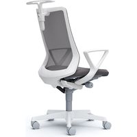 CB46WW FKA2|オカムラ フルーエント ハイバック 固定肘 ハンガー付 ナイロンキャスター 白脚 ホワイト/ミディアムグレー 1台（直送品）