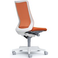 CB35WW FKA8|オカムラ フルーエント ハイバック 肘なし ハンガー無 ナイロンキャスター 白脚 ホワイト/オレンジレッド 1台（直送品）