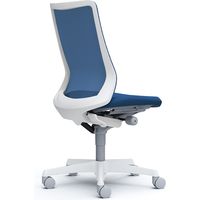 CB35WW FKB3|オカムラ フルーエント ハイバック 肘なし ハンガー無 ナイロンキャスター 白脚 ホワイト/ミディアムブルー 1台（直送品）