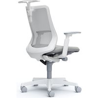 CB82WW FKA3|オカムラ フルーエント ローバック 可動肘 ハンガー付 ナイロンキャスター 白脚 ホワイト/ライトグレー 1台（直送品）