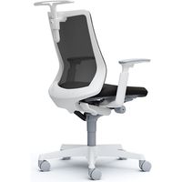 CB82WW FKA1|オカムラ フルーエント ローバック 可動肘 ハンガー付 ナイロンキャスター 白脚 ホワイト/ブラック 1台（直送品）