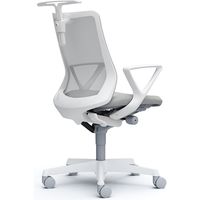 CB42WW FKA3|オカムラ フルーエント ローバック 固定肘 ハンガー付 ナイロンキャスター 白脚 ホワイト/ライトグレー 1台（直送品）