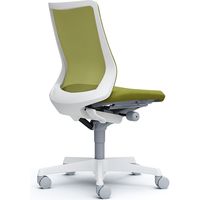 CB31WW FKB5|オカムラ フルーエント ローバック 肘なし ハンガー無 ナイロンキャスター 白脚 ホワイト/グリーン 1台（直送品）