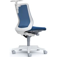 CB32WW FKB3|オカムラ フルーエント ローバック 肘なし ハンガー付 ナイロンキャスター 白脚 ホワイト/ミディアムブルー 1台（直送品）