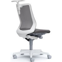 CB32WW FKA2|オカムラ フルーエント ローバック 肘なし ハンガー付 ナイロンキャスター 白脚 ホワイト/ミディアムグレー 1台（直送品）