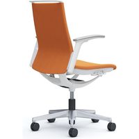 オカムラ モード オフィスチェア ミドルバック 可動肘 ミックスクロス ホワイト/オレンジ CA95BW FWM8 1脚（直送品）