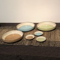 ブルーム 美濃焼 wabi十草深皿青20.5x4cm 1セット 10枚（1箱（5枚）×2）（直送品）