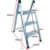 【踏み台】 フローバル PROSTYLE TOOL 片面式アルミ踏台 3段 PSL-3D 1個